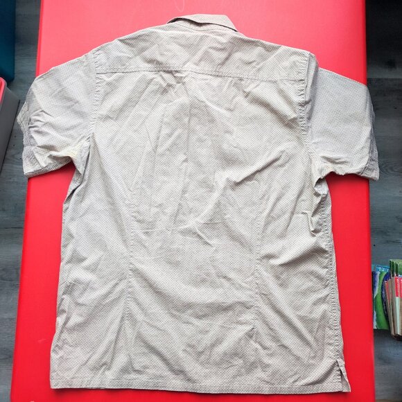 Kenneth Cole short sleeve button down casual shirt grey checkered men's size M - Picture 3 of 7